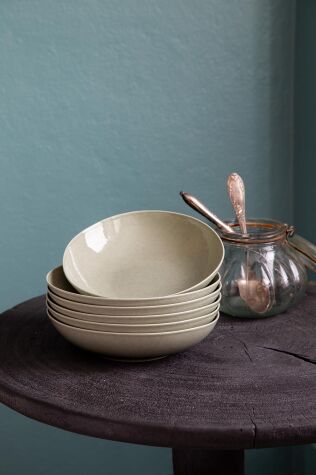 Kütahya Porselen Soho 6 Parça 22 Cm Çukur Yemek Tabağı Tarçın - Kütahya Porselen