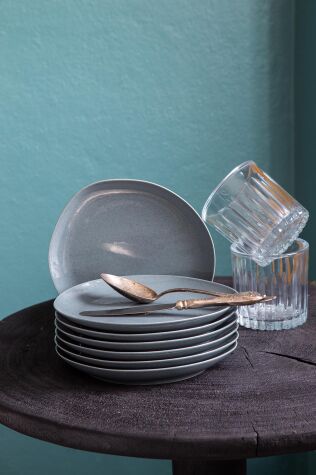 Kütahya Porselen Soho 6 Parça 22 Cm Pasta Takımı Mavi - Kütahya Porselen