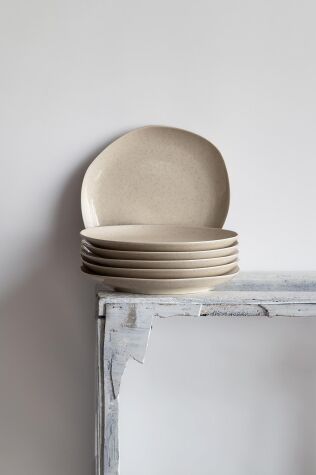 Kütahya Porselen Soho 6 Parça 22 Cm Pasta Takımı Tarçın - Kütahya Porselen