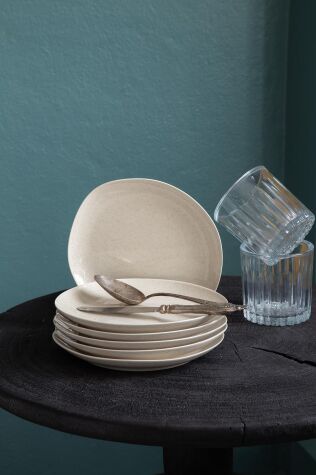 Kütahya Porselen Soho 6 Parça 22 Cm Pasta Takımı Tarçın - Kütahya Porselen