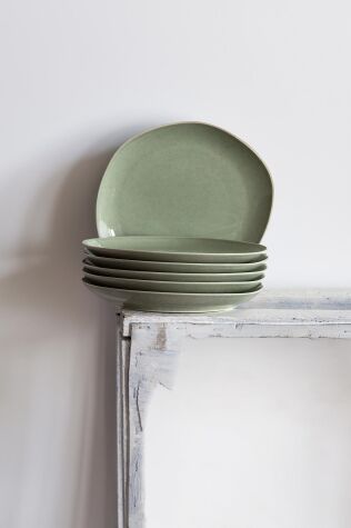 Kütahya Porselen Soho 6 Parça 22 Cm Pasta Takımı Yeşil - Kütahya Porselen