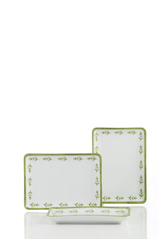 Kütahya Porselen Bellis 18x13 3 Parça Düz Tabak - Kütahya Porselen