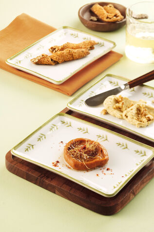 Kütahya Porselen Bellis 18x13 3 Parça Düz Tabak - Kütahya Porselen