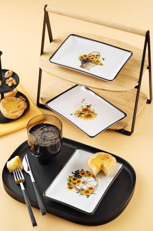 Kütahya Porselen Günebakan 18x13 3 Parça Düz Tabak - Kütahya Porselen