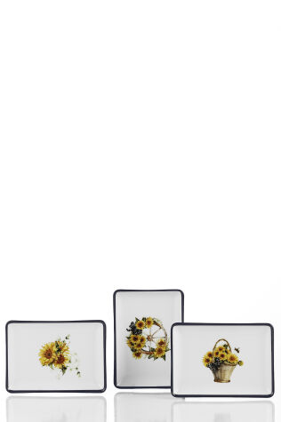 Kütahya Porselen Günebakan 18x13 3 Parça Düz Tabak - Kütahya Porselen