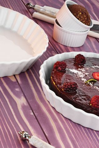 Kütahya Porselen Tavola(F) 27 Cm Fırın Kabı Turta Dekorsuz - Kütahya Porselen