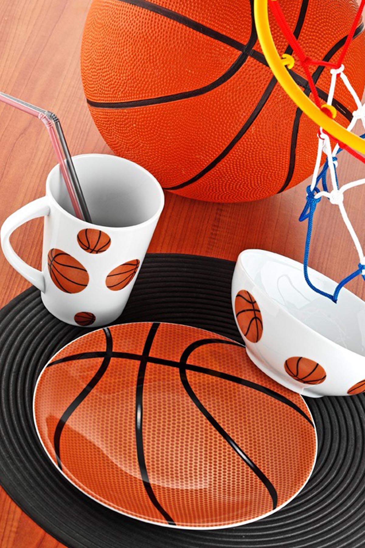 Kütahya Porselen 3 Parça Team Game Basketball Yemek Seti - 1