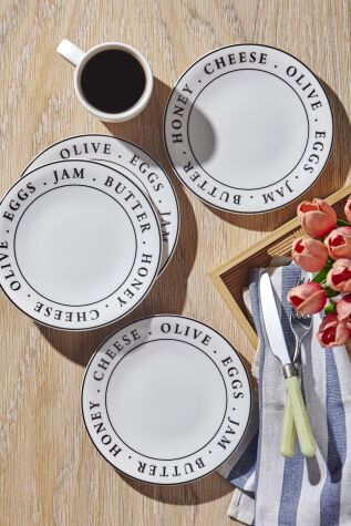 Kütahya Porselen Teos 4 Parça 21 Cm Servis Tabağı - Kütahya Porselen