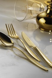 Kütahya Porselen Timeless 18 Parça 6 Kişilik Çatal Kaşık Bıçak Seti Gold - Kütahya Porselen