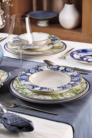 Kütahya Porselen Verde Azul 24 Parça 6 Kişilik Yemek Takımı - Kütahya Porselen