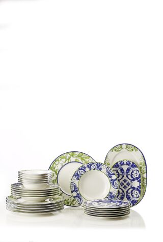 Kütahya Porselen Verde Azul 26 Parça 6 Kişilik Yemek Takımı - Kütahya Porselen