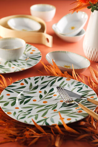 Kütahya Porselen Verde Natura 8 Parça 2 Kişilik Kahvaltı Takımı - Kütahya Porselen