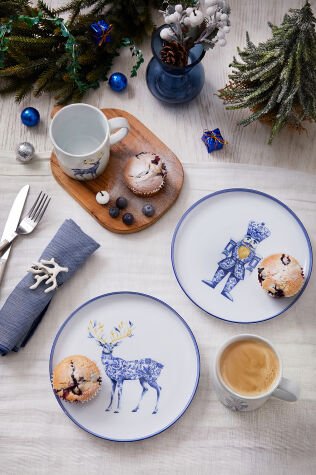 Kütahya Porselen Yeni Yılın Mavi Işığı 4 Parça İkram Seti - Kütahya Porselen