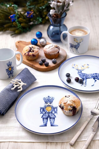 Kütahya Porselen Yeni Yılın Mavi Işığı 4 Parça İkram Seti - Kütahya Porselen