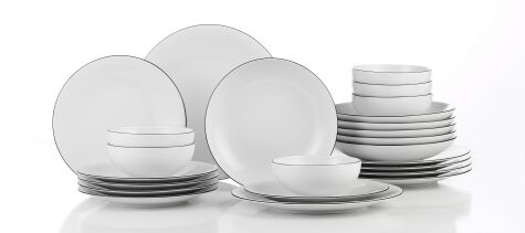 Kütahya Porselen Zeugma 24 Parça 6 Kişilik Yemek Takımı Siyah - Kütahya Porselen