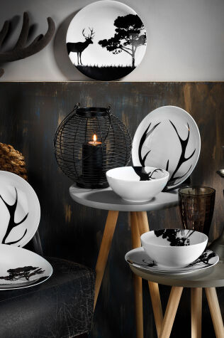 Kütahya Porselen Zeugma 24 Parça 6 Kişilik Yemek Takımı Geyik - Kütahya Porselen