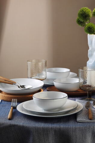 Kütahya Porselen Zeugma 24 Parça 6 Kişilik Yemek Takımı Lacivert - Kütahya Porselen