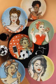 Kütahya Porselen Zeugma Pop Art 25 cm Tabak - Kütahya Porselen
