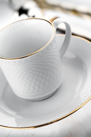 Kütahya Porselen Zümrüt Yemek Takımı 84 Parça 12 Kişilik Altın Fileli - KÜTAHYA PORSELEN