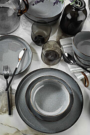 Kütahya Porselen Pearl Moderna 24 Parça 6 Kişilik Yemek Seti Mavi 