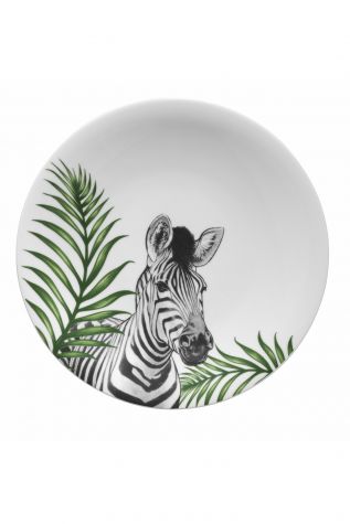 Kütahya Porselen - Kütahya Porselen Doğadakiler 27 cm Servis Tabağı Zebra