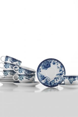 Kütahya Porselen Bleu Blanc Çay Fincan Takımı 939016 - Thumbnail (1)